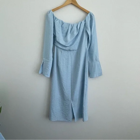 Future collective light blue off the shoulder midi dress - Picture 5 of 6